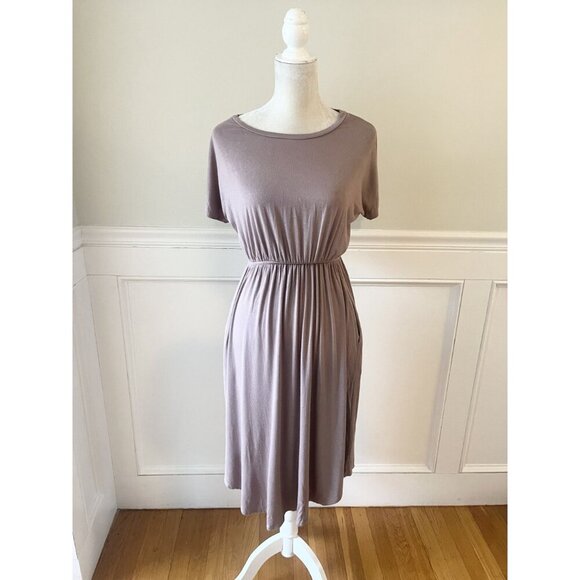 Iconic Luxe Stretch Jersey Casual Dress With Pockets & Elastic Waist M - Picture 4 of 7